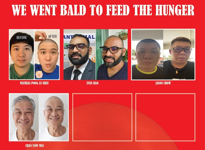 Facebook/Subang Echo All going bald for a good cause.